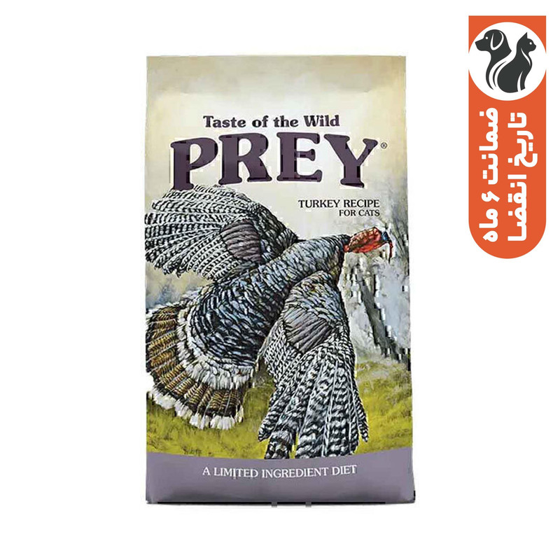 غذای خشک گربه بالغ تیست آف ویلد مدل Prey Limited Ingredient Recipe طعم گوشت بوقلمون وزن ۶.۸ کیلوگرم