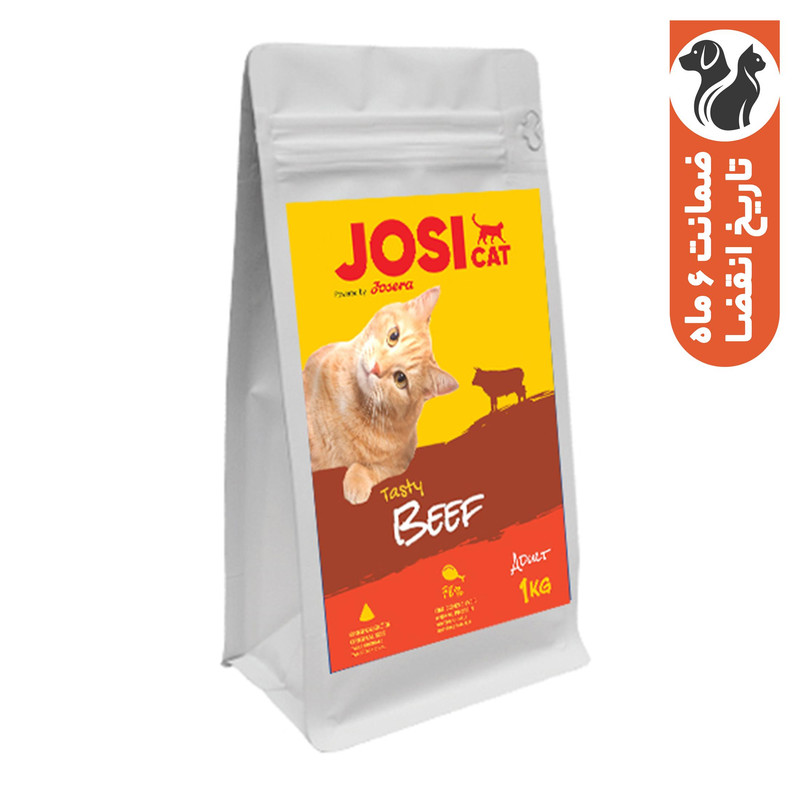 غذای خشک گربه بالغ جوسرا مدل Josicat Beef با طعم گوشت گاو وزن 1 کیلوگرم