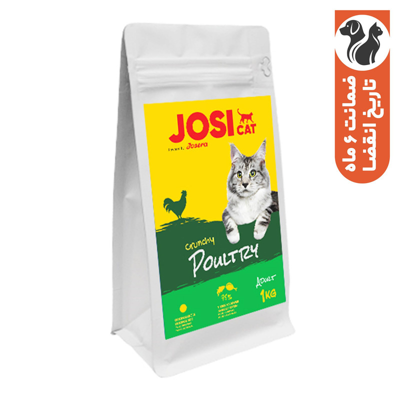 غذای خشک گربه بالغ جوسرا مدل Josicat Crunchy Poultry طعم مرغ وزن 1 کیلوگرم