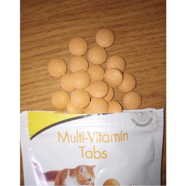 قرص مولتی ویتامین گربه جیم کت مدل Multi-Vitamin Tabs طعم شیر وزن 40 گرم