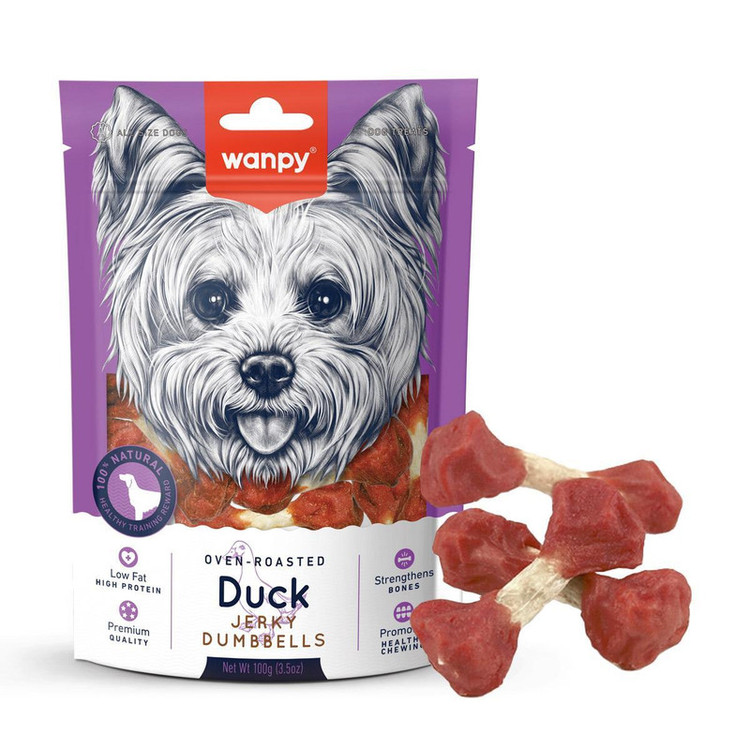 تشویقی سگ ونپی مدل Duck Jerky Dumbbells با طعم اردک وزن 100 گرم