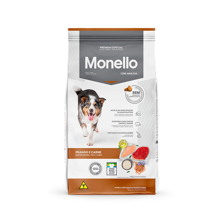 غذای خشک سگ بالغ مونلو مدل Monello Premium Especial با طعم مرغ و گوشت گاو وزن 15 کیلوگرم