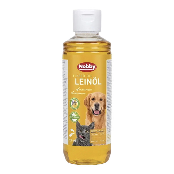 روغن دانه کتان سگ و گربه نوبی مدل Linseed Oil حجم 250 میلی لیتر
