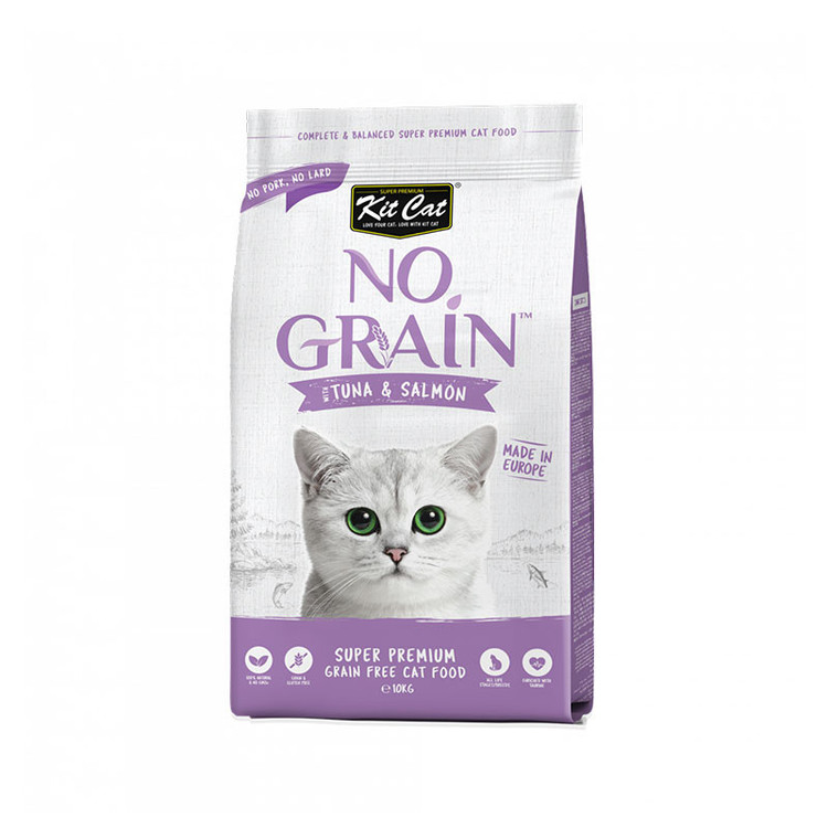 غذای خشک گربه بالغ کیت کت مدل No Grain Super Premium طعم ماهی تن و سالمون وزن 1 کیلوگرم