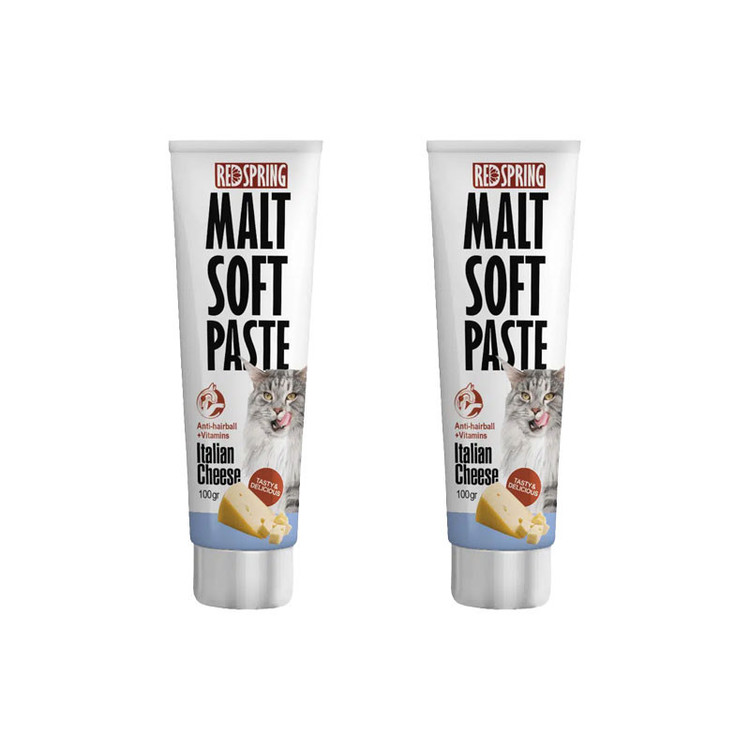 خمیر مالت گربه رداسپرینگ مدل Malt Soft Paste Cheese با طعم پنیر بسته 2 عددی