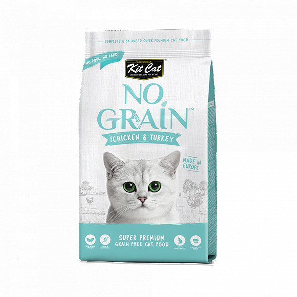 غذای خشک گربه بالغ کیت کت مدل No Grain Chicken & Turkey طعم مرغ و بوقلمون وزن 10 کیلوگرم
