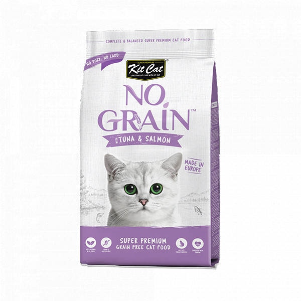 غذای خشک گربه بالغ کیت کت مدل No Grain Tuna & Salmon طعم ماهی تن و سالمون وزن 10 کیلوگرم