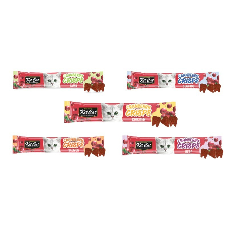 تشویقی گربه بالغ کیت کت مدل چیپسی طعم ماهی، گوشت گاو، مرغ و بره بسته 5 عددی