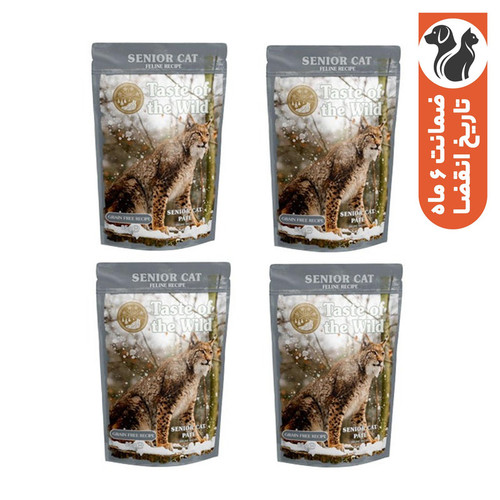پوچ گربه بالغ تیست آف د وایلد مدل Senior Cat Pate با طعم مرغ بسته 4 عددی