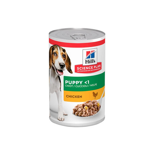 کنسرو غذای سگ هیلز مدل Puppies Chunk in Gravy طعم مرغ وزن ۳۷۰ گرم