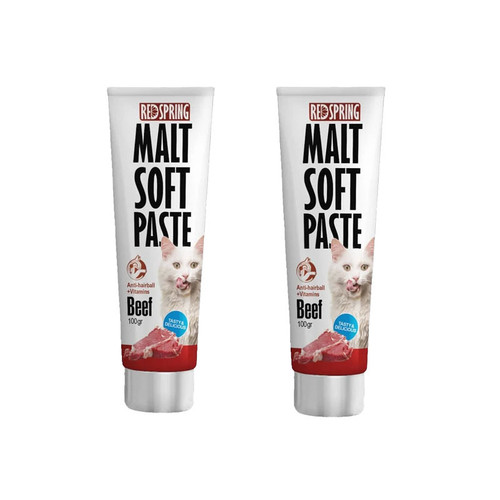 خمیر مالت گربه رداسپرینگ مدل Malt Soft Paste Beef طعم گوشت گوساله بسته 2 عددی