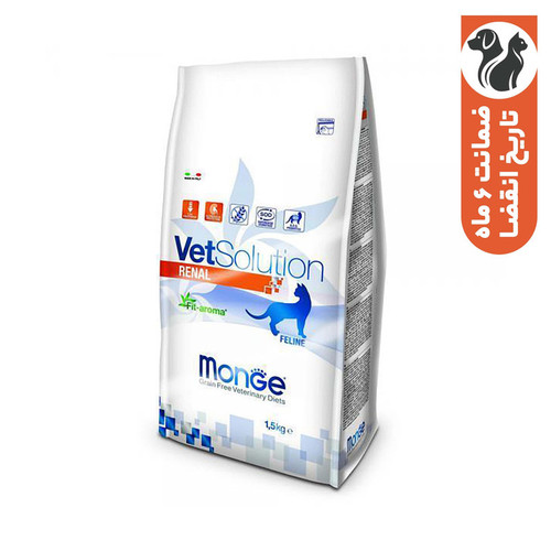 غذای خشک گربه بالغ مونژ مدل Monge Renal مناسب مشکلات کلیوی طعم مرغ وزن 1.5 کیلوگرم