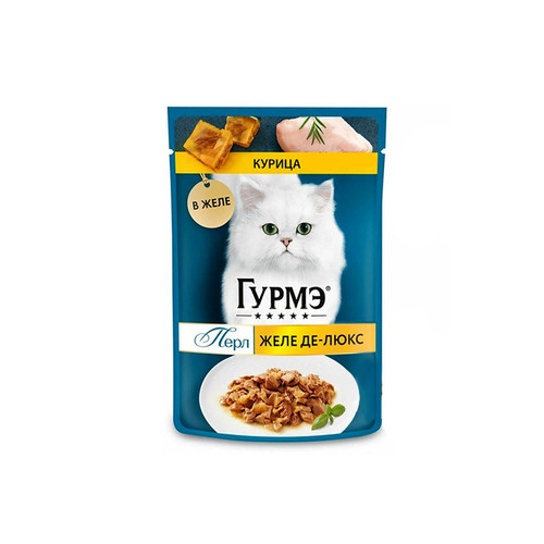 پوچ گربه بالغ گورمت مدل Perle طعم مرغ وزن 75 گرم