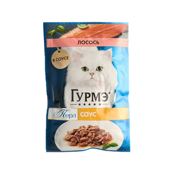 پوچ گربه بالغ گورمت مدل Perle طعم ماهی سالمون وزن 75 گرم