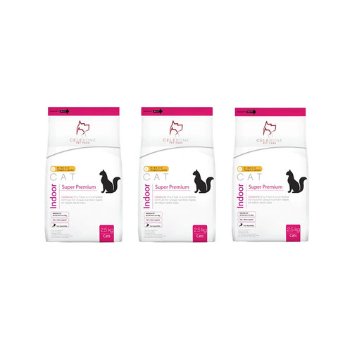 غذای خشک گربه بالغ سلبن مدل Dry Food Indoor طعم مرغ وزن 2.5 کیلوگرم بسته 3 عددی