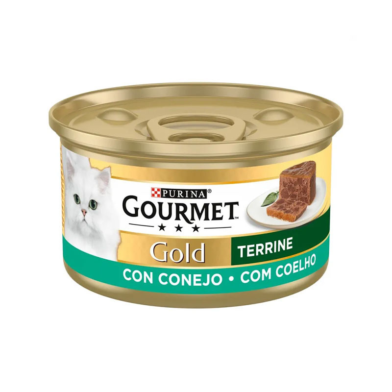 کنسرو غذای گربه بالغ گورمت مدل سفارش اروپا Gold Terrine طعم خرگوش وزن 85 گرم
