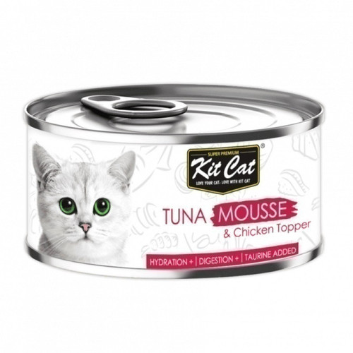 کنسرو غذای گربه کیت کت مدل Mousse طعم تن ماهی و رویه مرغ وزن 80 گرم