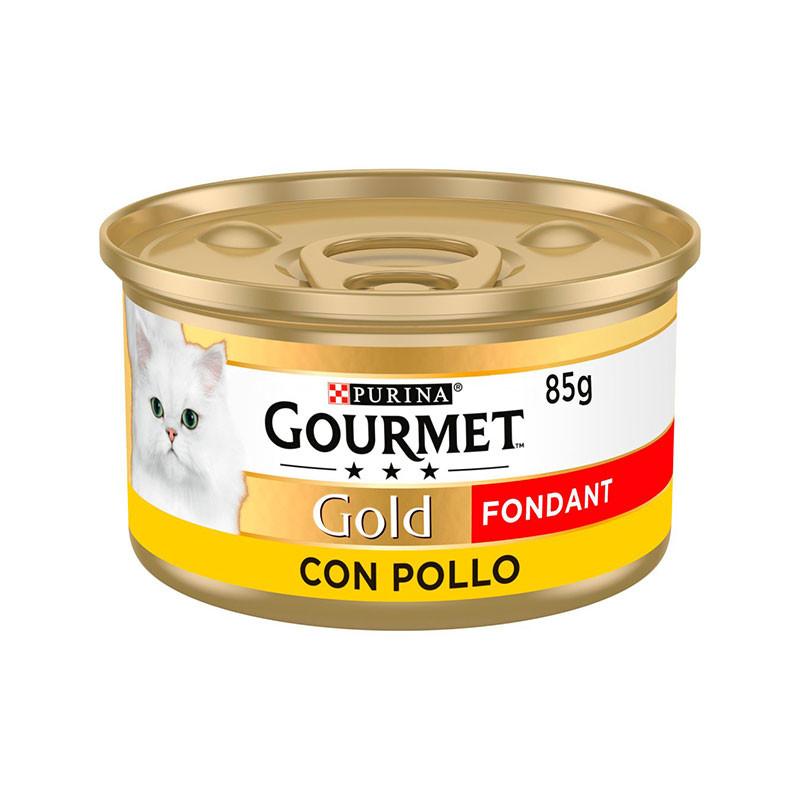 کنسرو غذای گربه بالغ گورمت مدل سفارش اروپا Gold Fondant طعم مرغ وزن 85 گرم