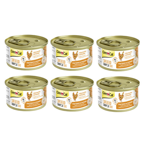کنسرو غذای گربه بالغ کیت کت مدل Superfood Chicken Fillet & Carrot طعم فیله مرغ و هویج وزن 70 گرم بسته 6 عددی