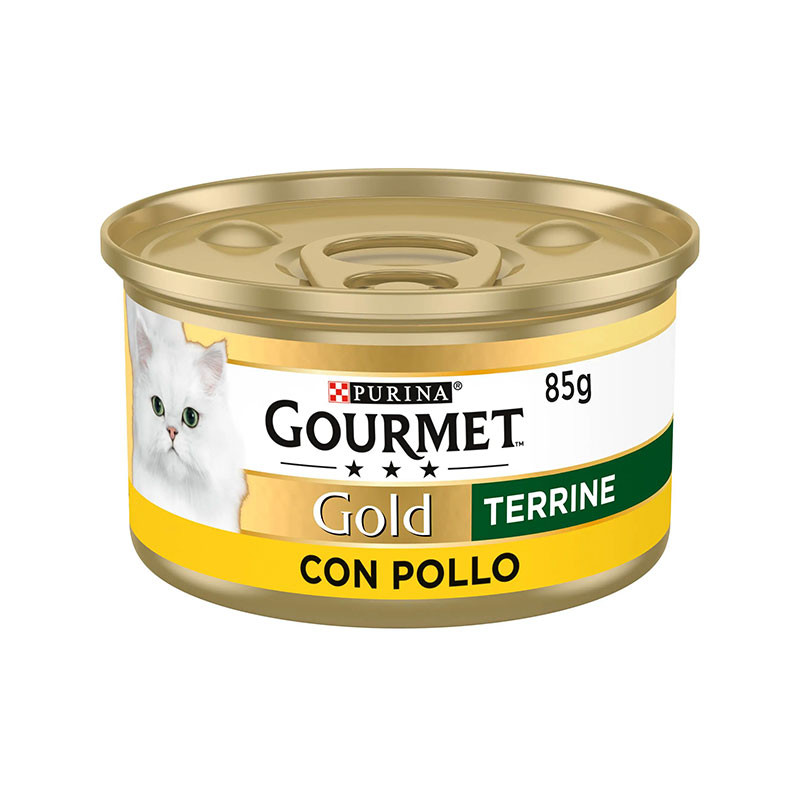 کنسرو غذای گربه بالغ گورمت مدل سفارش اروپا Gold Terrine طعم مرغ وزن 85 گرم