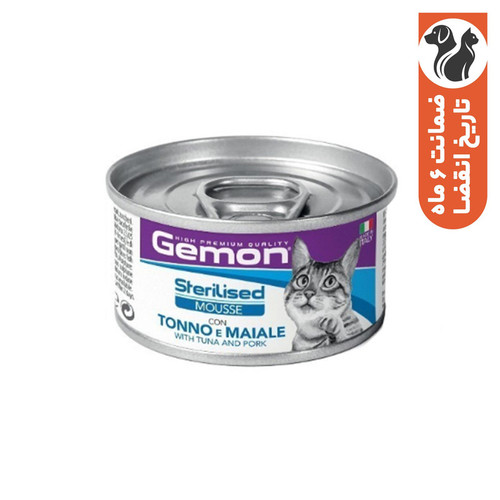 پوچ گربه بالغ مونژ مدل Gemon Sterilised طعم گوشت گاو وزن 85 گرم